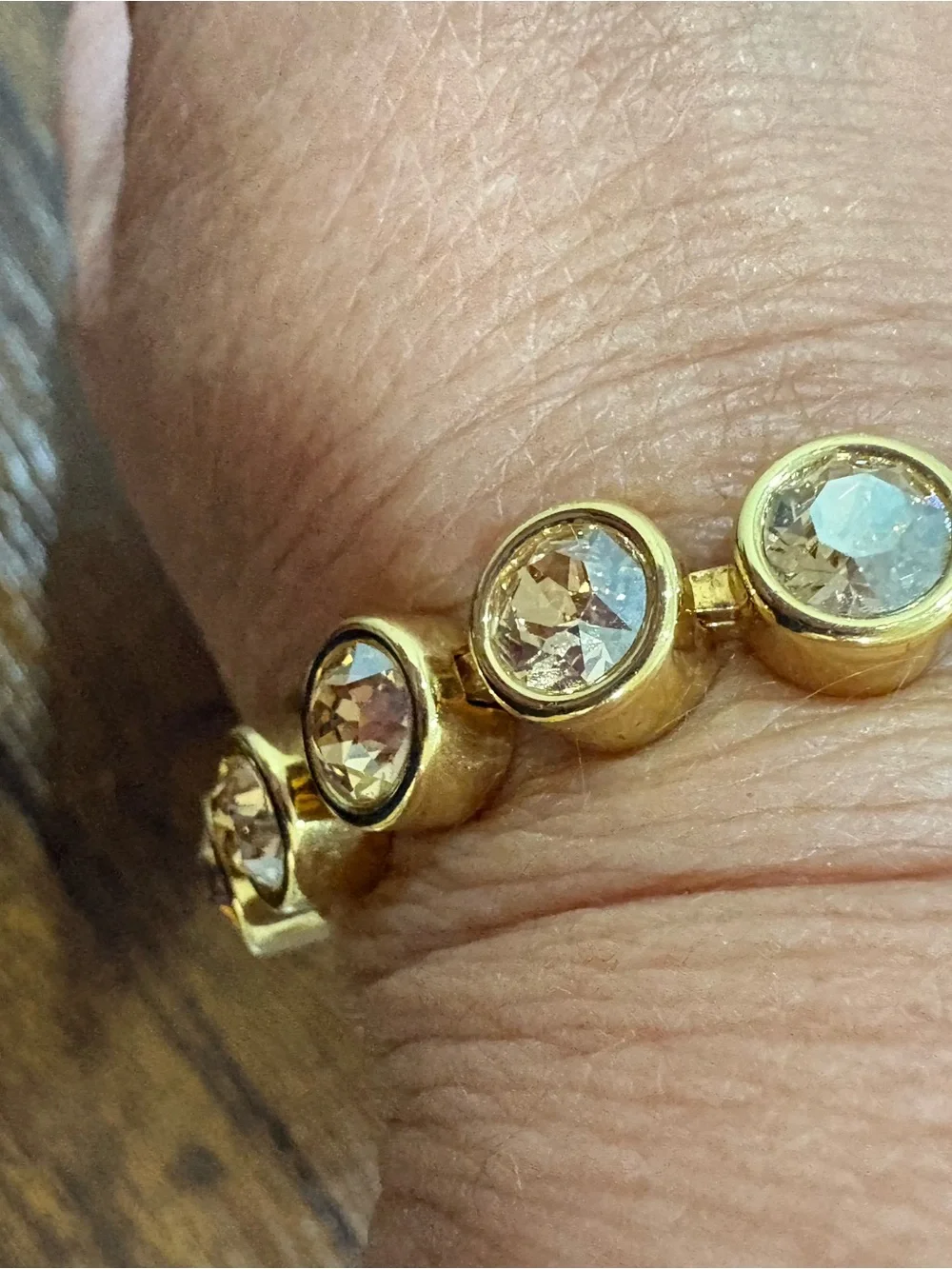 BRAND NEW IN BOX!  Touchstone Crystal Gold-Tone Bracelet with Clear Crystals